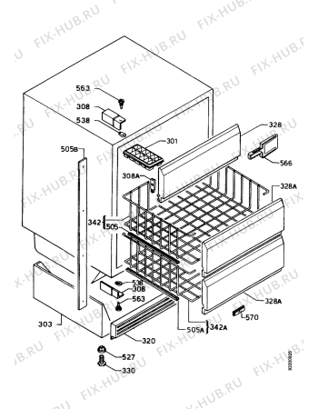 Взрыв-схема холодильника Zanker ZKG8407U - Схема узла Housing 001